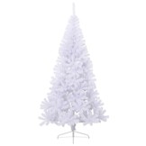 vidaXL Kunstkerstboom met standaard half 180 cm PVC wit
