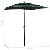 vidaXL Parasol Groen 2x2m - 54% Korting | Als Nieuw!