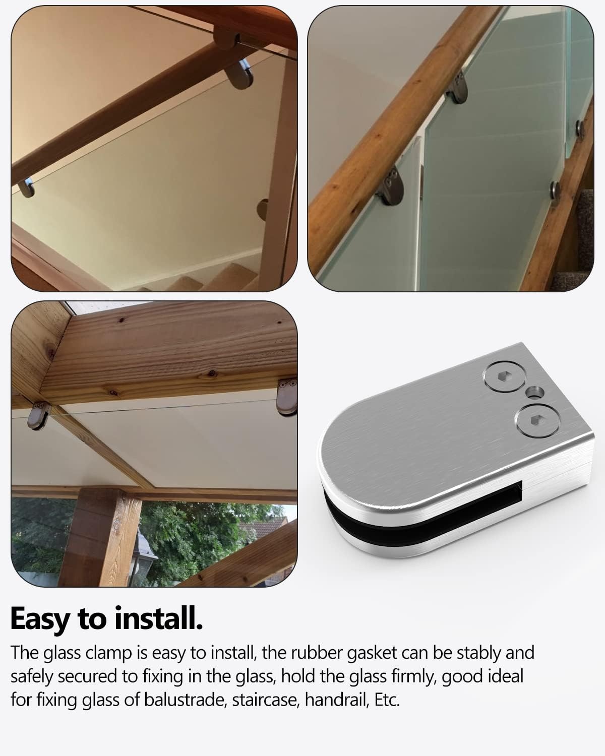 ROFMAPLE Glasklemmen - 8 stuks RVS 304 - 37% Korting!