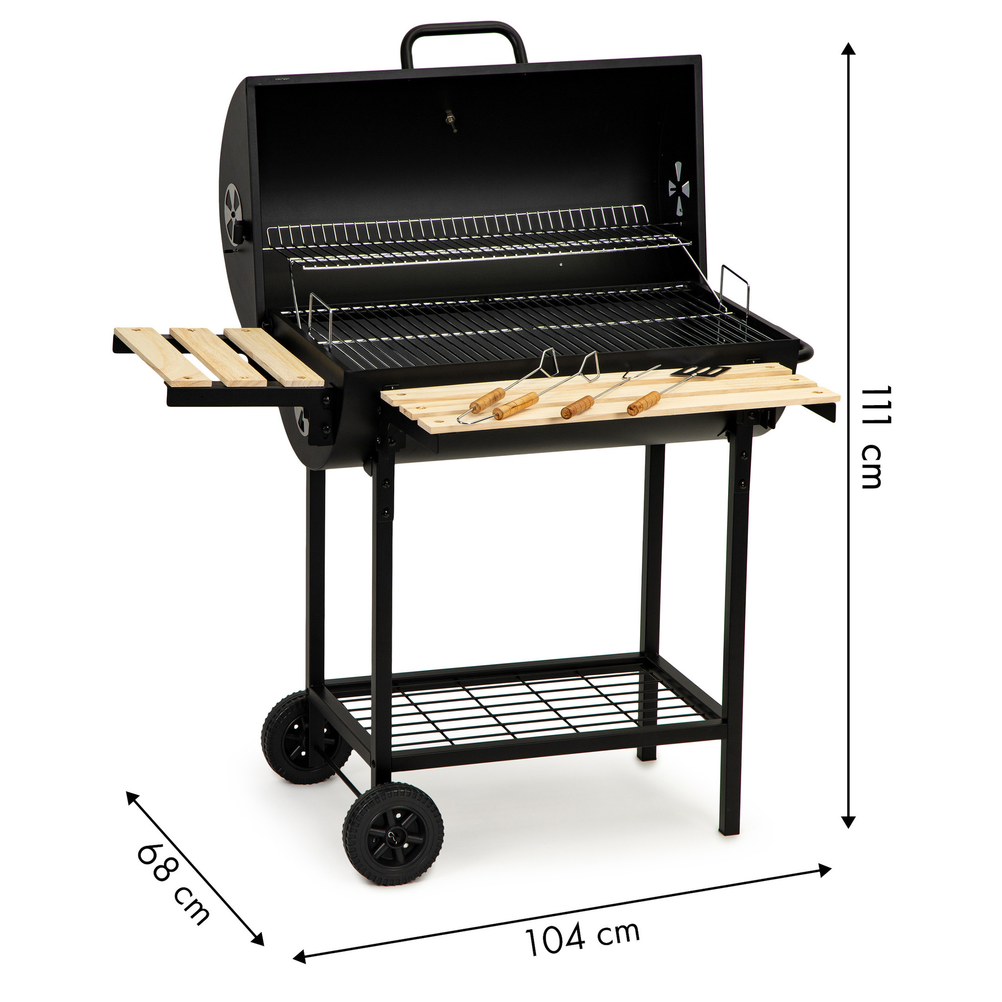 Barbecue met Deksel & Warmhoudrek | 55% Korting | 104x68x94 cm