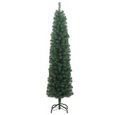 vidaXL Kunstkerstboom met standaard smal 180 cm PVC groen