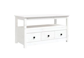 vidaXL Salontafel Grenenhout Wit - 102x49x55 cm - 42% Korting