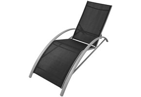vidaXL Ligbed Aluminium Zwart - 47% Korting!