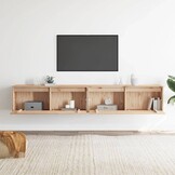 vidaXL Wandkasten 2 st massief grenenhout - 35% korting