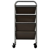 vidaXL Opbergtrolley Zwart - 55% Korting! Mobiel met 4 Lades