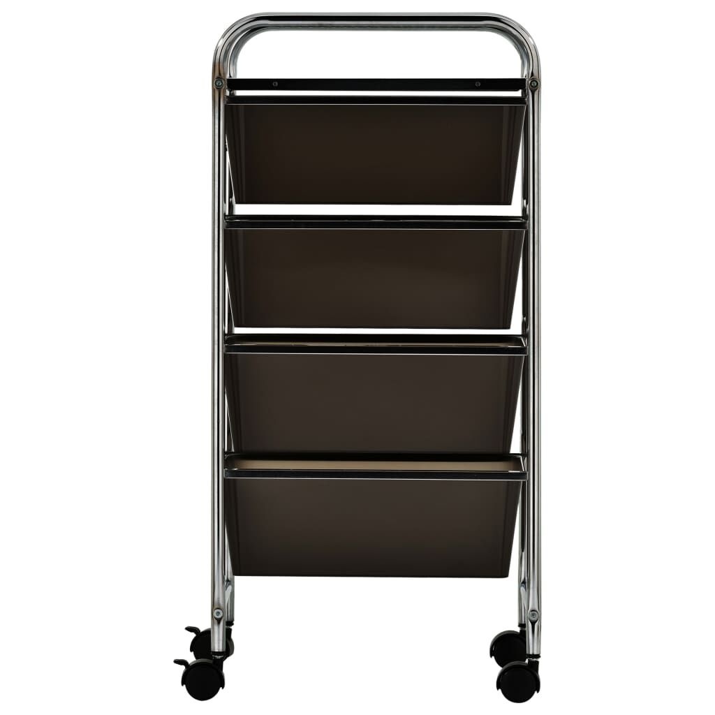 vidaXL Opbergtrolley Zwart - 55% Korting! Mobiel met 4 Lades