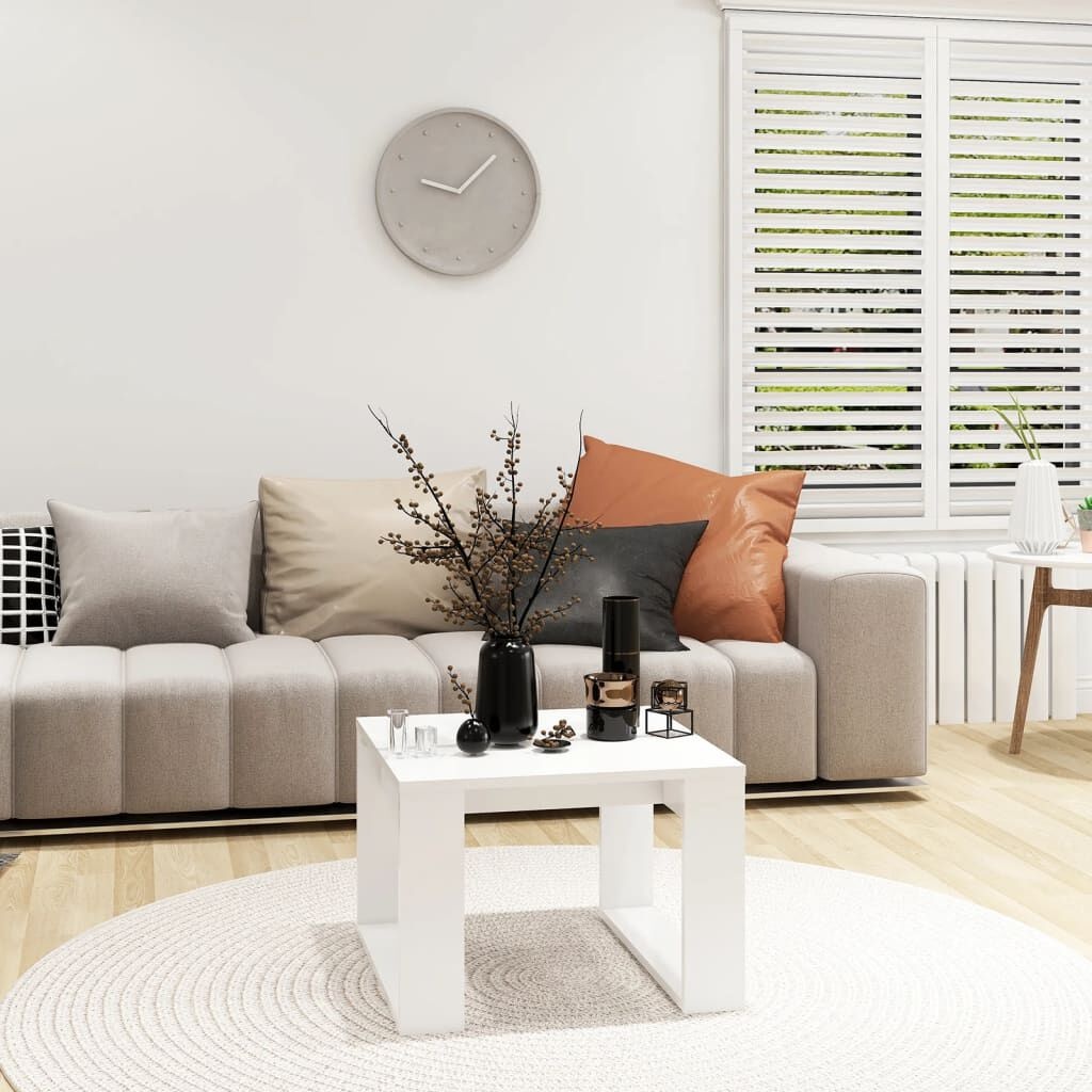 vidaXL Bijzettafel Wit 50x50x35 cm - 35% Korting