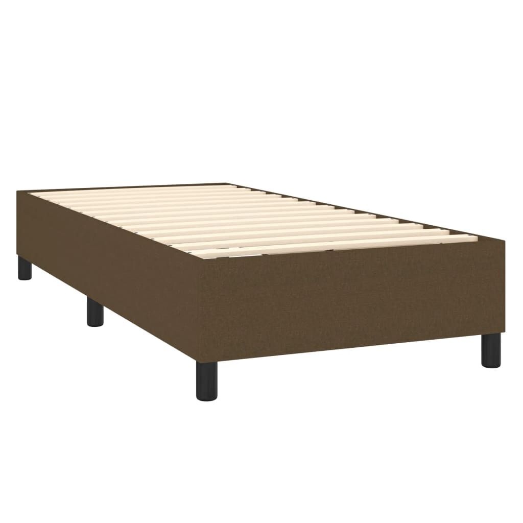 vidaXL Bedframe zonder matras 80x200 cm stof donkerbruin
