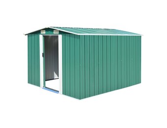 vidaXL Tuinschuur 257x298x178 cm metaal groen
