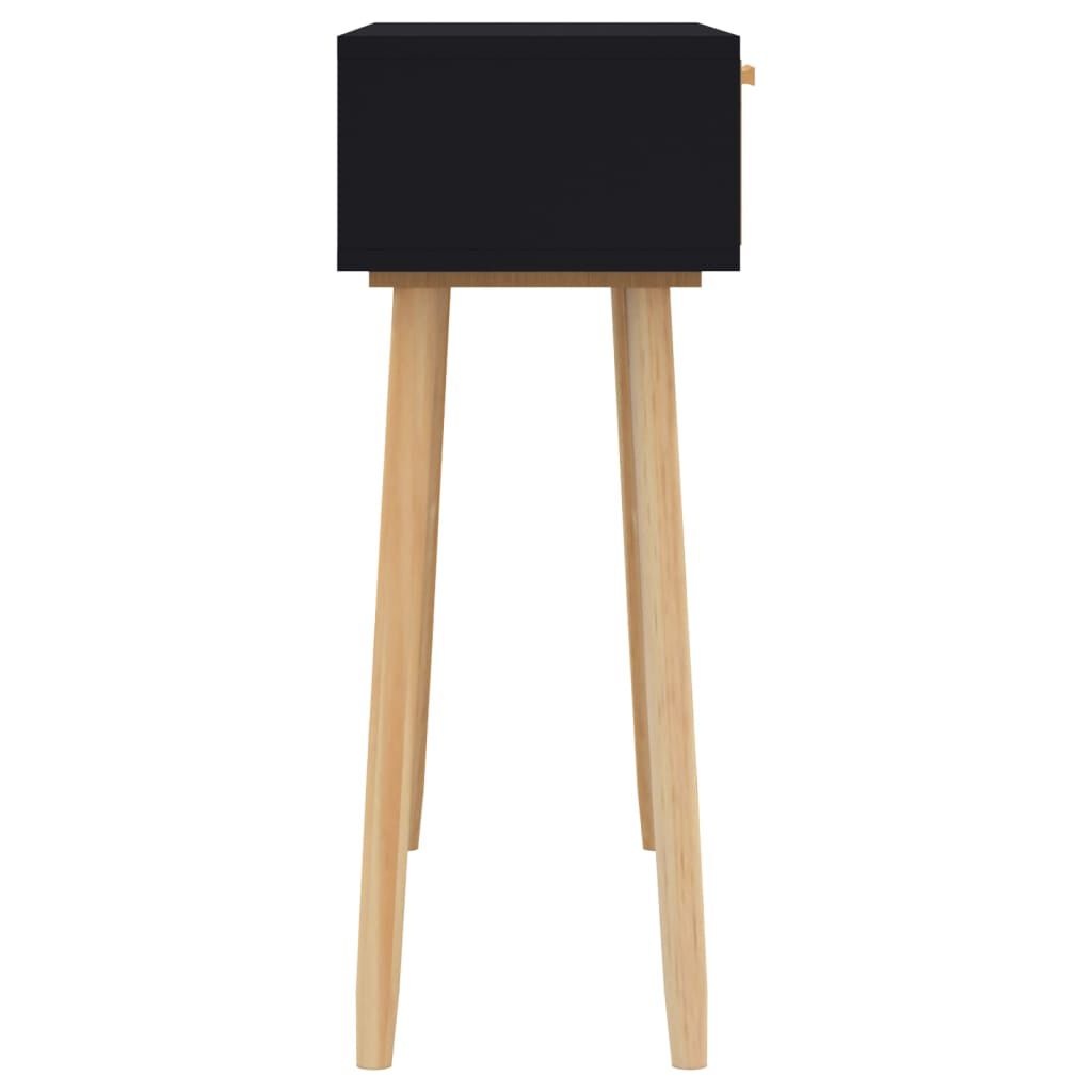 vidaXL Wandtafel 80x30x75 cm massief grenenhout en natuurlijk rattan