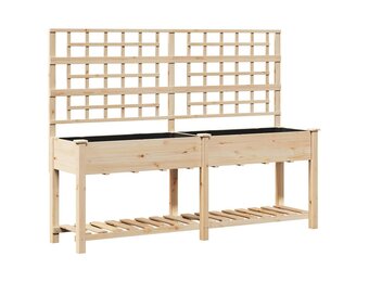 vidaXL Tuin Bloempot Beige 203.5 x 54 x 152.5 cm Massief vurenhout