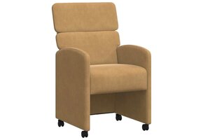 vidaXL Eetstoelen met wielen 2 stuks Bruin Fluweel (60% korting)