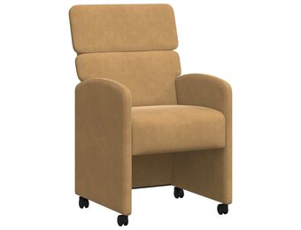 vidaXL Eetstoelen met wielen 2 pcs Bruin 58 x 65 x 98 cm Fluweel