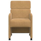 vidaXL Eetstoelen met wielen 2 pcs Bruin 58 x 65 x 98 cm Fluweel