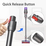 Verlengbuis voor Dyson V12 Detect Slim steelstofzuiger, vervangende telescopische buis, snelspanner, verlengstang, accessoires, 74 cm (zwart)