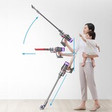 Verlengbuis voor Dyson V12 Detect Slim steelstofzuiger, vervangende telescopische buis, snelspanner, verlengstang, accessoires, 74 cm (zwart)