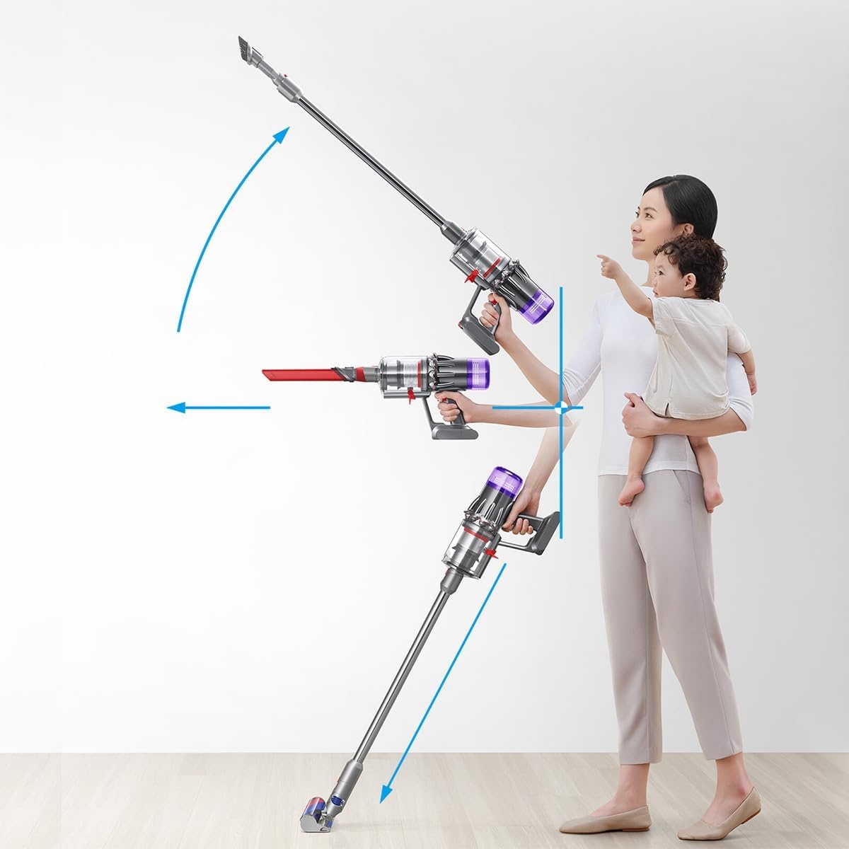 Verlengbuis voor Dyson V12 Detect Slim steelstofzuiger, vervangende telescopische buis, snelspanner, verlengstang, accessoires, 74 cm (zwart)