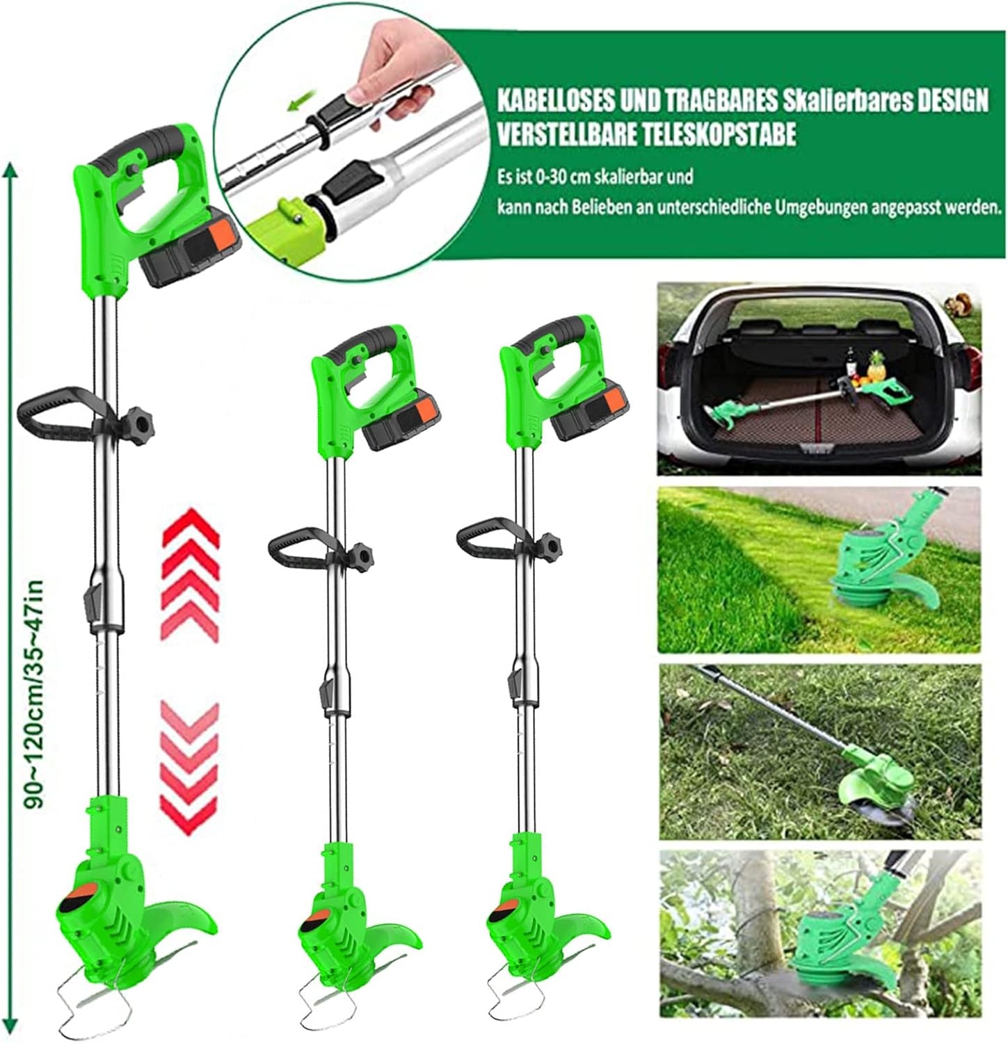 Accu Grastrimmer met 24V: 3-in-1, 90° draaibaar - 37% Korting!