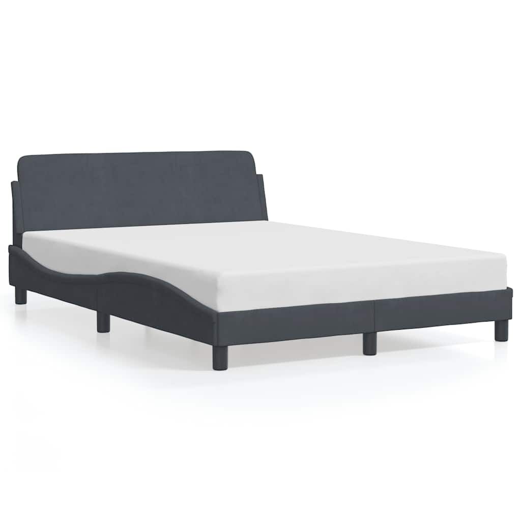 vidaXL Bedframe zonder matras 120x200 cm fluweel donkergrijs
