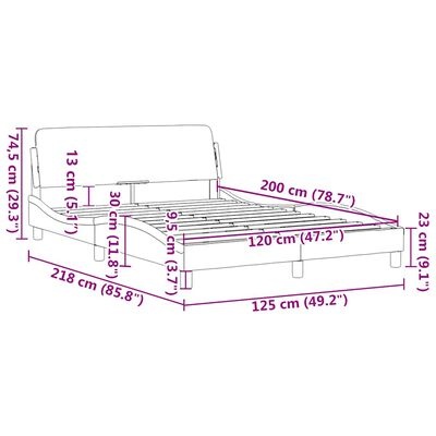 vidaXL Bedframe zonder matras 120x200 cm fluweel donkergrijs