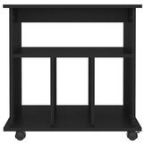 vidaXL Rolkast 60x45x60 cm bewerkt hout zwart