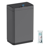 Mbillion Automatic Trash Bin, 50L, Non-Contact Sensor, Stainless Steel, Intelligent Trash Can with Lid for Kitchen, Bedroom, Home Office (White)