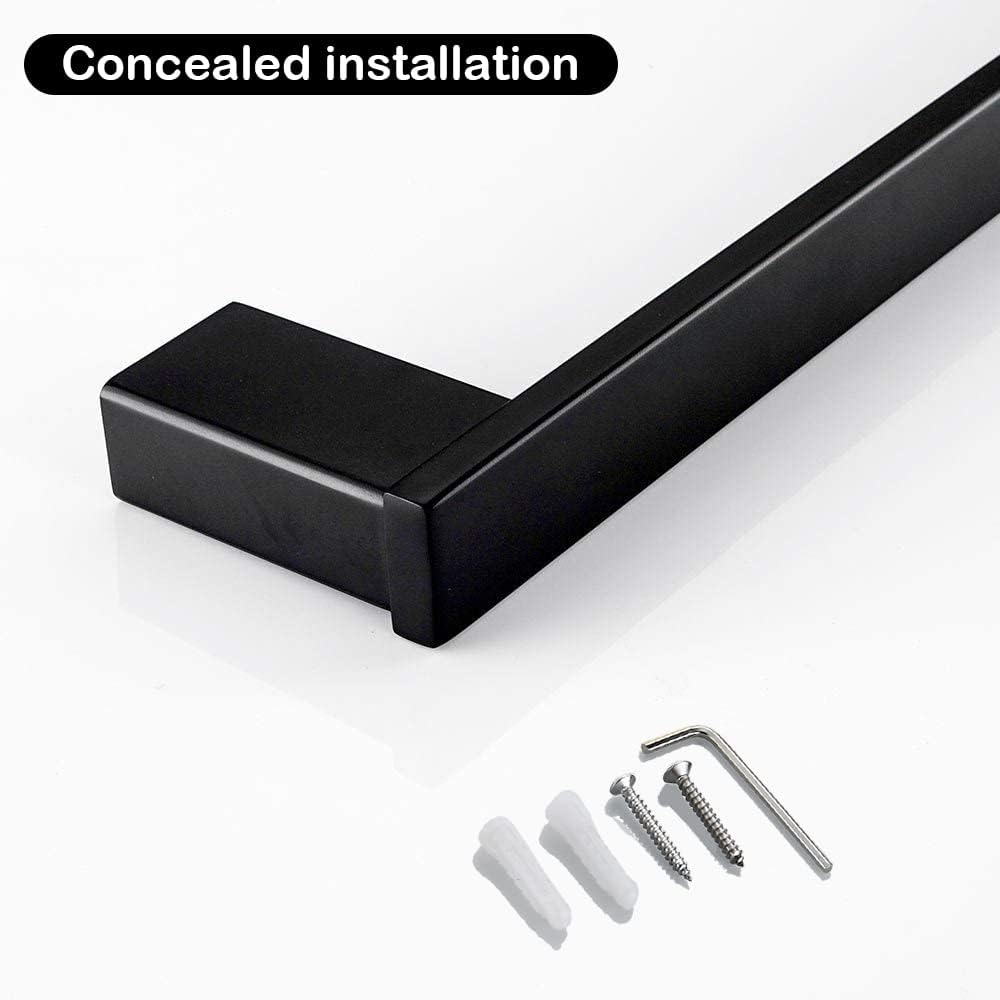 Zwarte Handdoekhouder RVS Mat 60cm - 37% Korting!