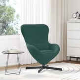 vidaXL Eivormige stoel Donkergroen Fluweel