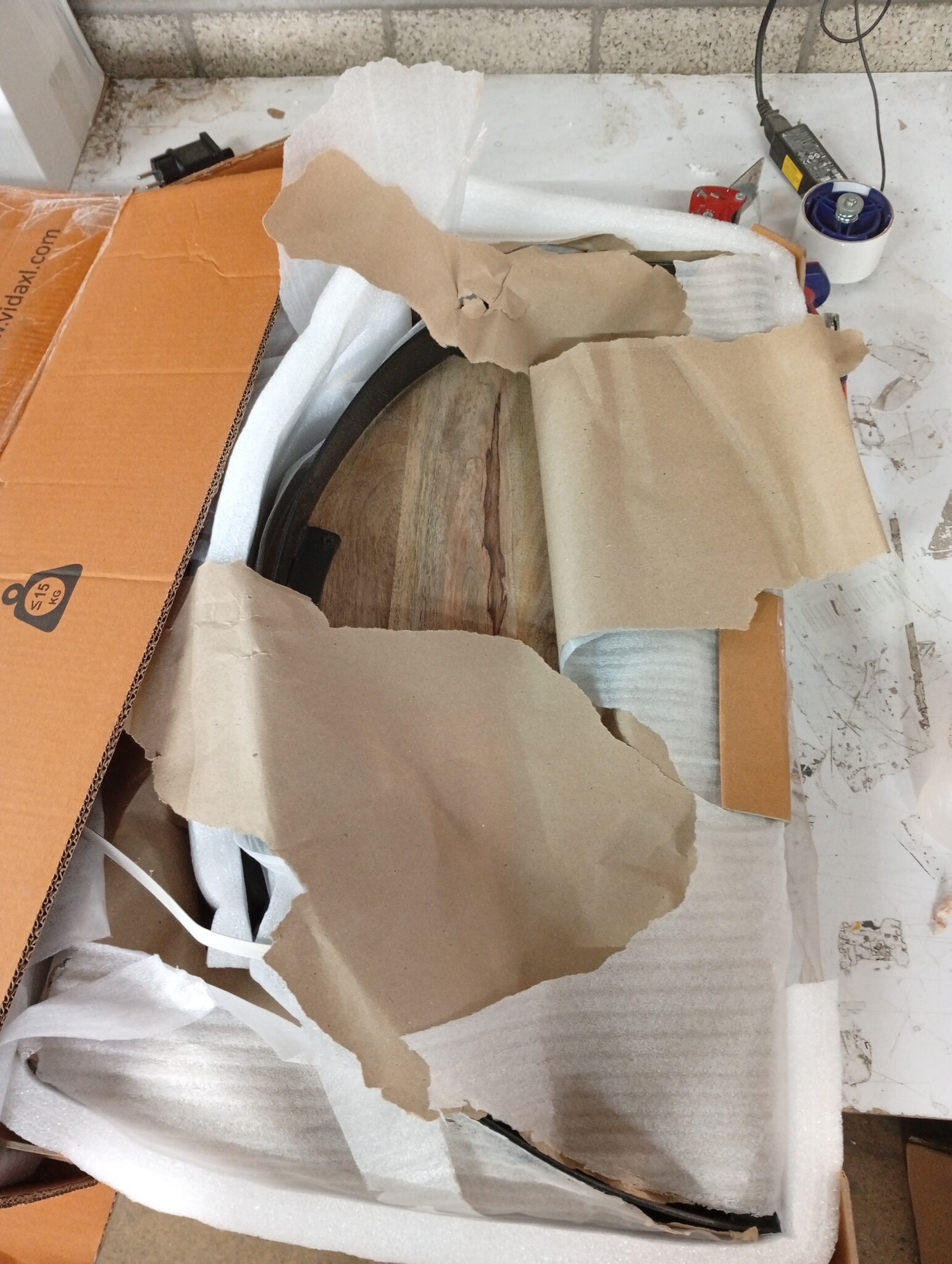 vidaXL Salontafel - 65x32 cm - Ruw Mangohout - 55% Korting!