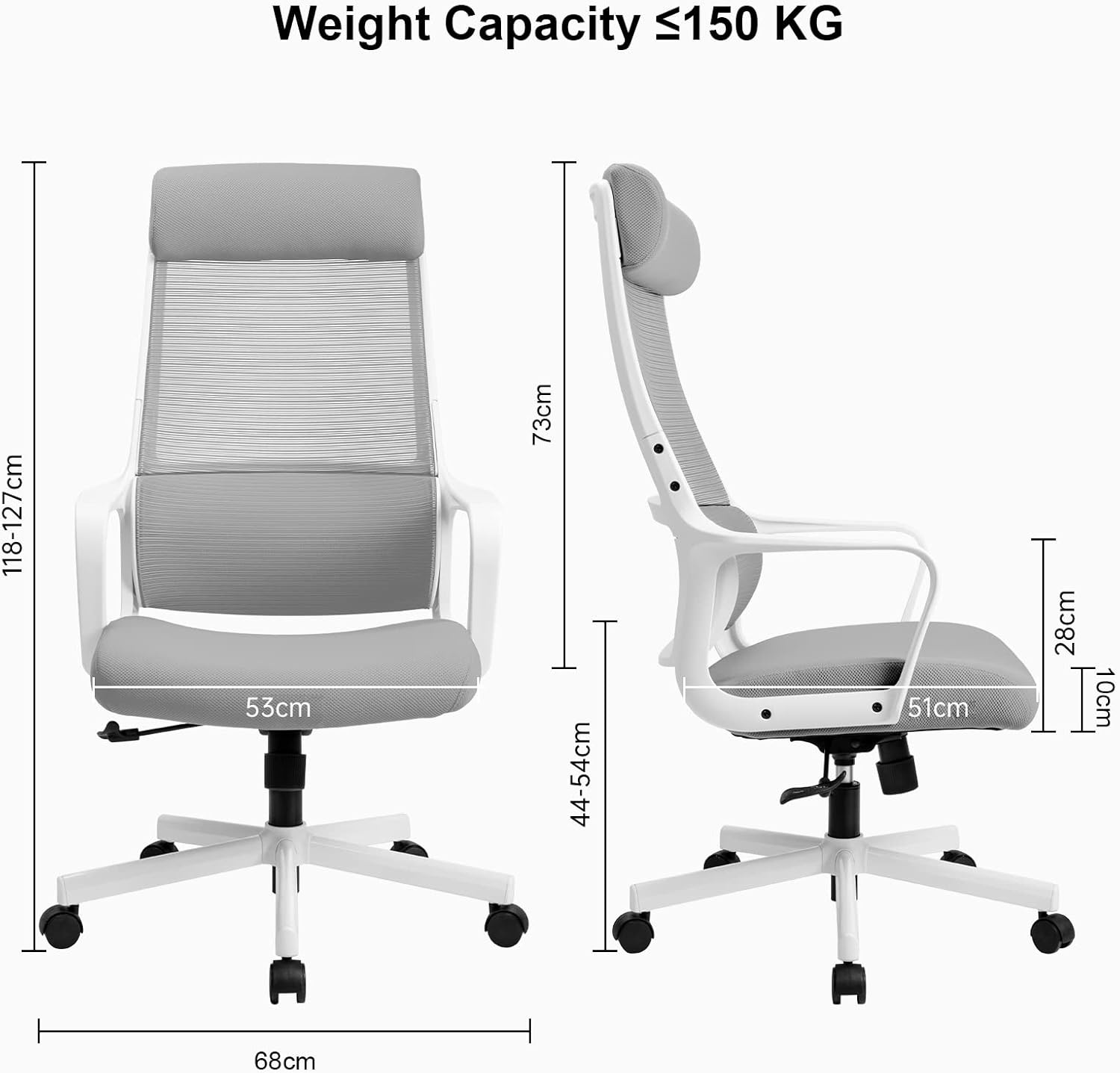 Ergonomische bureaustoel - Grijs - 37% Korting
