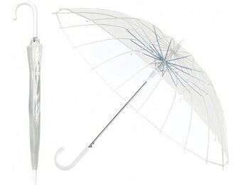 Doorzichtige Bolparaplu met J-Haak - 37% Korting!