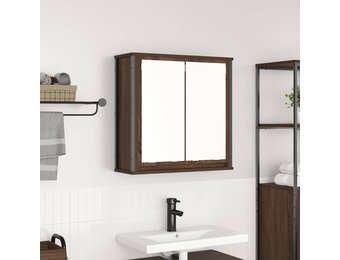 vidaXL Badkamerwandkast met spiegel - 60x21x60 cm Bruin Eiken - 30% Korting!