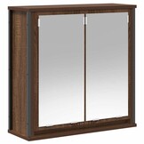 vidaXL Badkamerwandkast met spiegel - 60x21x60 cm Bruin Eiken - 30% Korting!