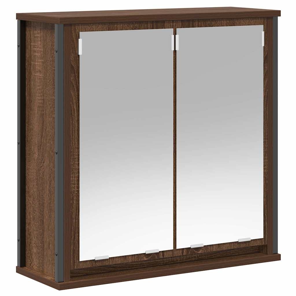 vidaXL Badkamerwandkast met spiegel - 60x21x60 cm Bruin Eiken - 30% Korting!