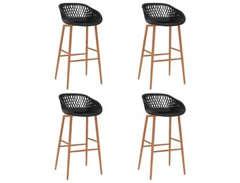 vidaXL Barstoelen 4 stuks - Zwart | 35% Korting