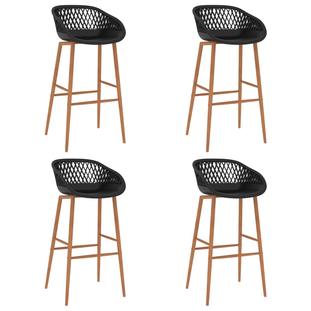 vidaXL Barstoelen 4 stuks - Zwart | 35% Korting