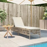 vidaXL Ligbed Poly Rattan Beige met Kussen | Nu 35% Korting