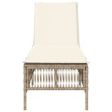 vidaXL Ligbed Poly Rattan Beige met Kussen | Nu 35% Korting