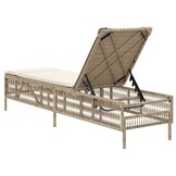 vidaXL Ligbed Poly Rattan Beige met Kussen | Nu 35% Korting