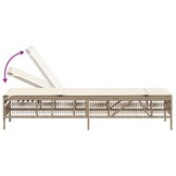 vidaXL Ligbed Poly Rattan Beige met Kussen | Nu 35% Korting