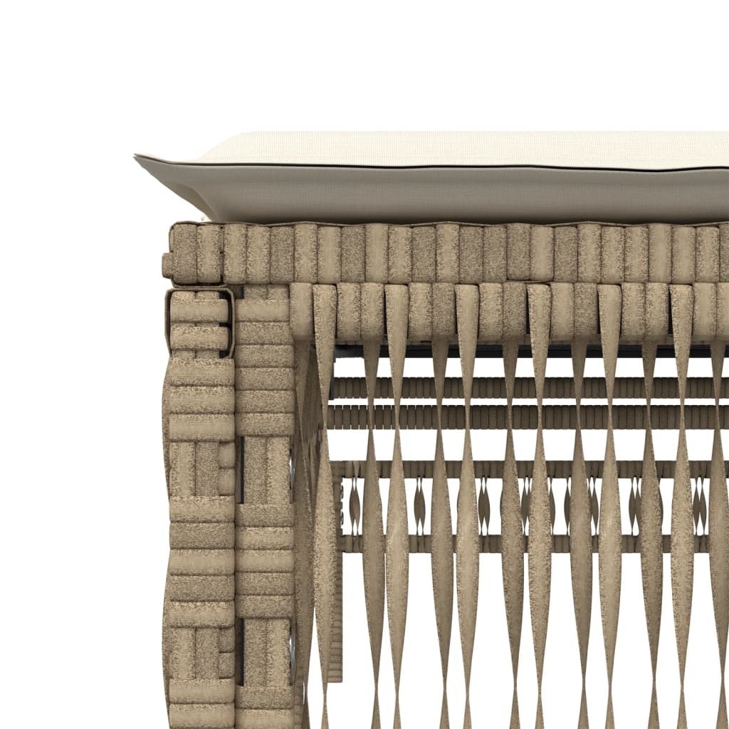 vidaXL Ligbed Poly Rattan Beige met Kussen | Nu 35% Korting