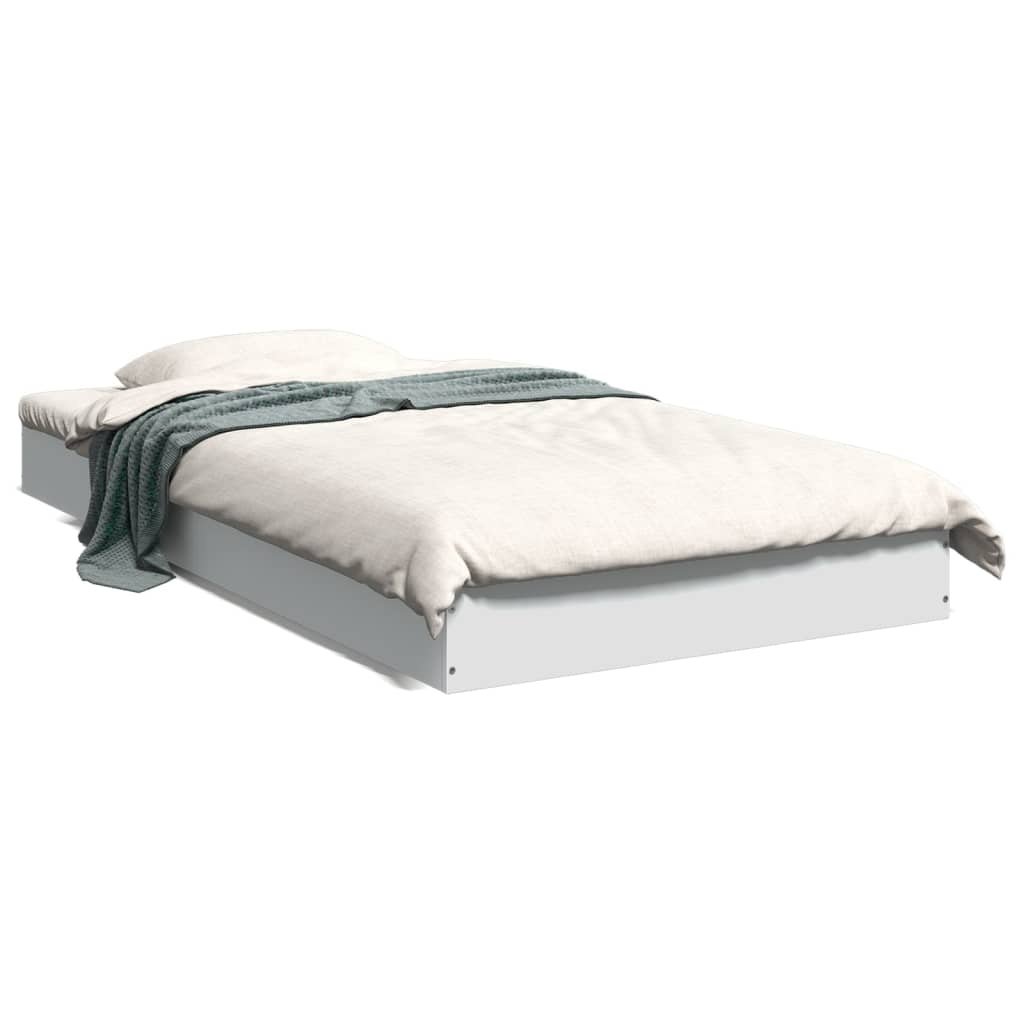 vidaXL Bedframe Wit Bewerkt Hout 100x200 cm - 35% Korting!