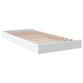 vidaXL Bedframe Wit Bewerkt Hout 100x200 cm - 35% Korting!