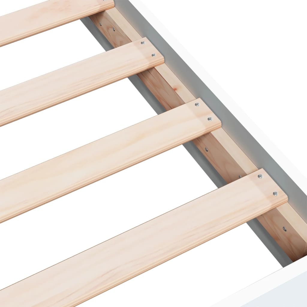 vidaXL Bedframe Wit Bewerkt Hout 100x200 cm - 35% Korting!