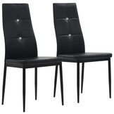 VidaXL Eetkamerstoelen (2 st) - Kunstleer Zwart - 35% Korting!