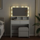 vidaXL Kaptafel met LED & 35% Korting - Wit