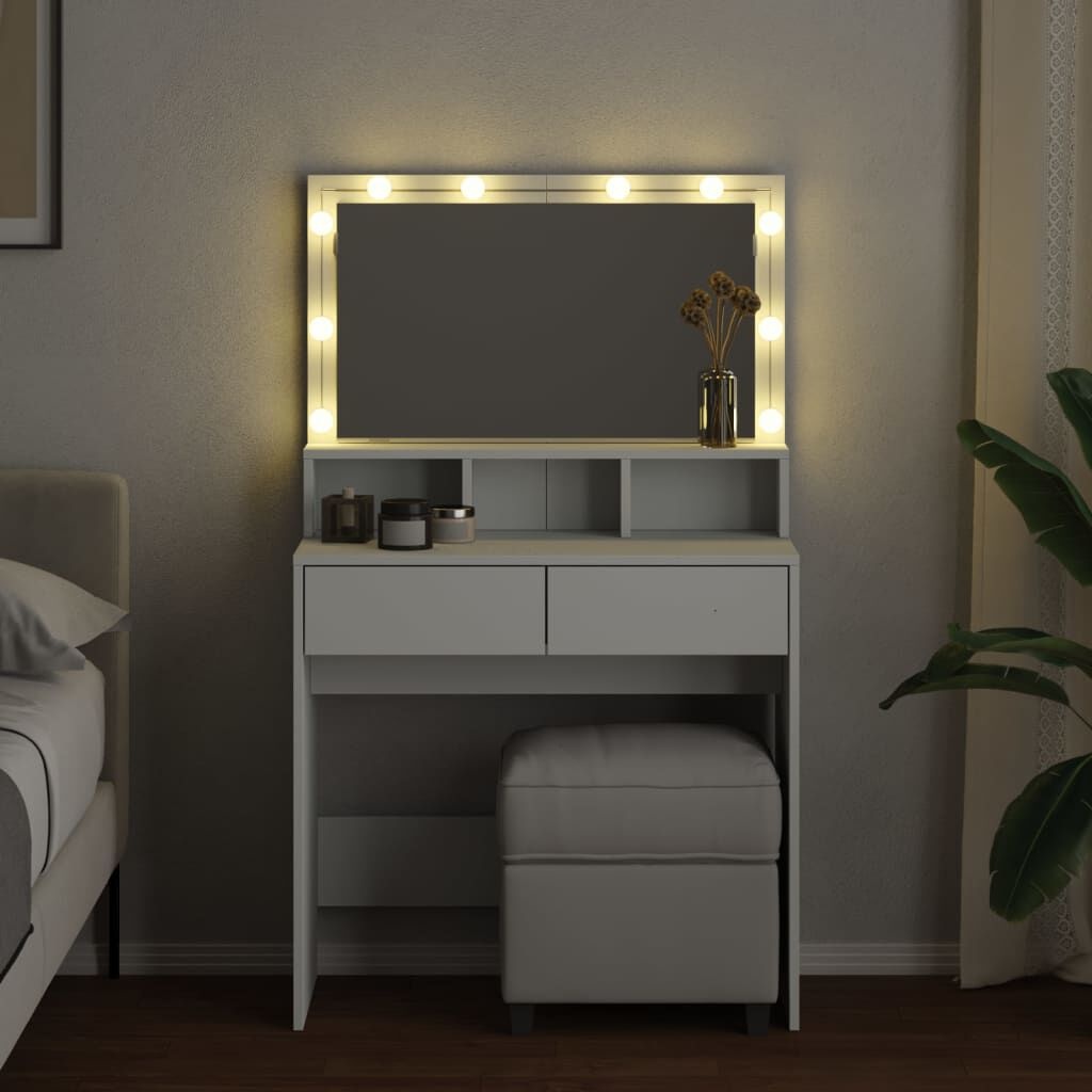 vidaXL Kaptafel met LED & 35% Korting - Wit