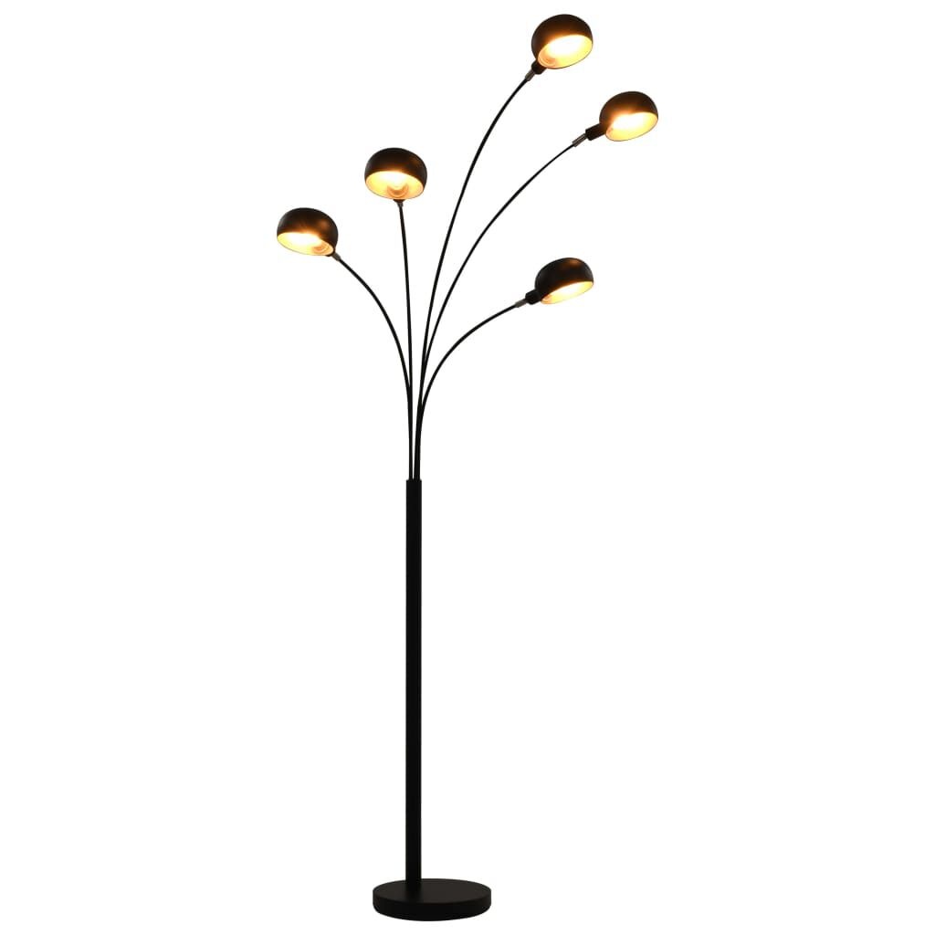 vidaXL Staande Lamp Zwart/Goud 5xE14 200cm - Nu 35% Korting!