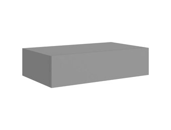 vidaXL Wandschap met lade 40x23,5x10 cm MDF grijs