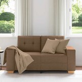 vidaXL Loveseat Bank Bruin 120cm Stof - 35% Korting!